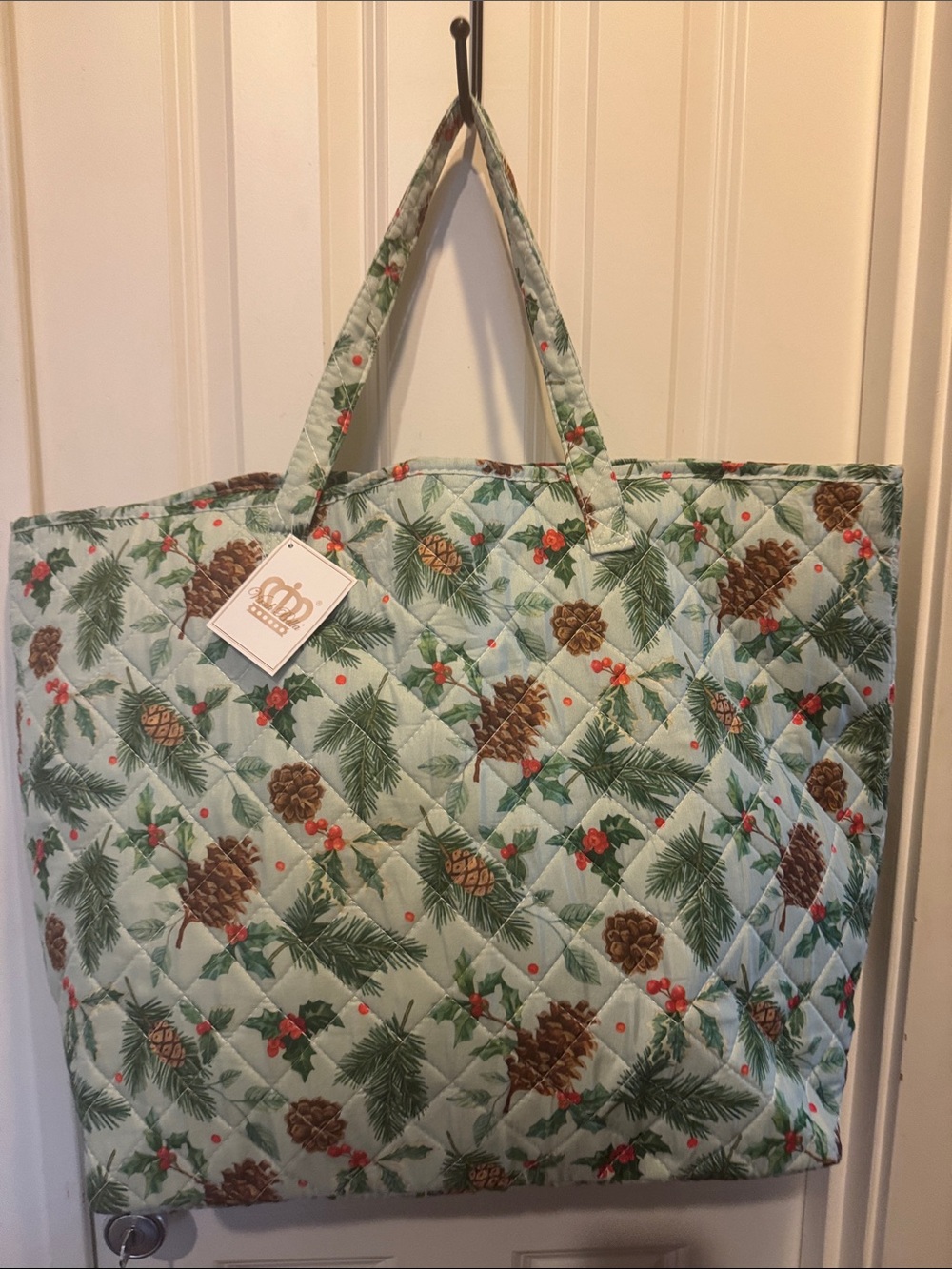 Christmas Print Tote Bag by Virah Bella